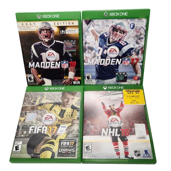 Xbox One Sports Games Madden, FIFA, And NHL Lot Of 4 Pre-owned - Picture 1 of 6